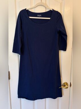 Eileen Fisher Navy Scoop-Neck Midi Dress ~ Women’s Small Petit ~ Career or Work